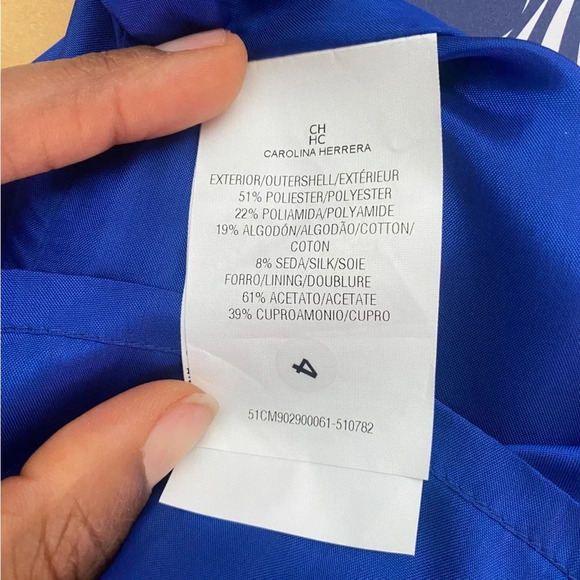 Carolina Herrera Silk Pleated Sleeveless Striped Fit and Flare Dress Size 4 NWOT - Picture 10 of 11